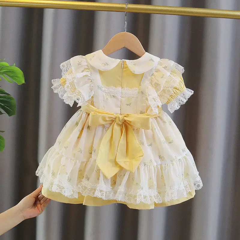 2022 ragazze Baby Summer Tutu Dress Fashion Lace Lolita Birthday Party Dresses Girl Kids Princess Vestidos abbigliamento per bambini