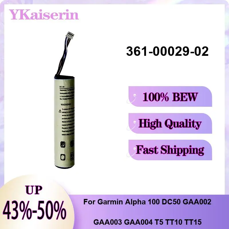 Reliable Replacement 361-00029-02 Dog Collar Battery For Garmin Alpha 100 DC50 GAA002 GAA003 GAA004 T5 TT10 TT15 2600mAh