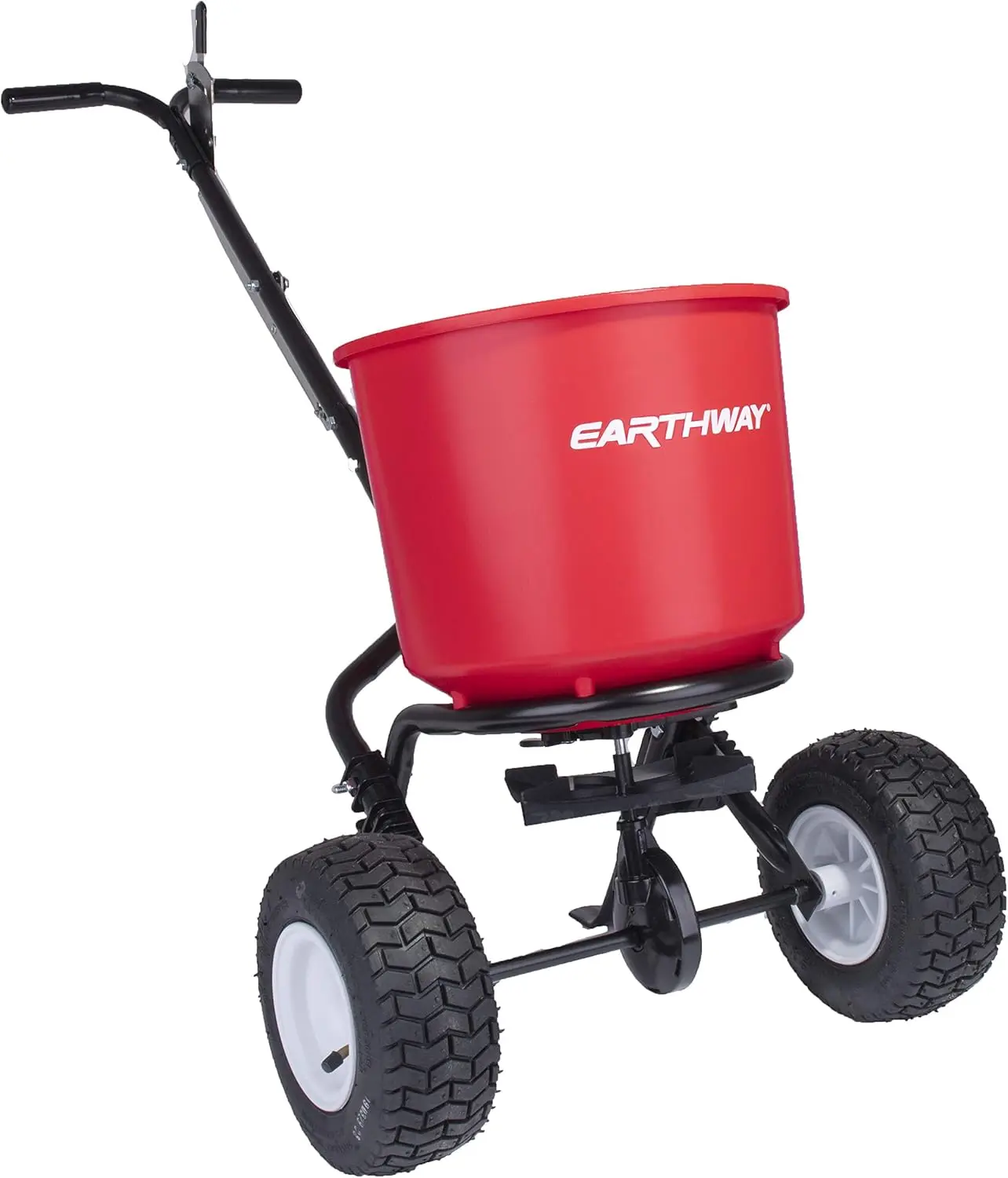 EarthWay 2600A-Plus 40 LB (18 KG) spandiconcime Broadcast Walk-Behind, seminatrice da giardino, spalmatore di sale con impugnatura pneumatica da 9 pollici