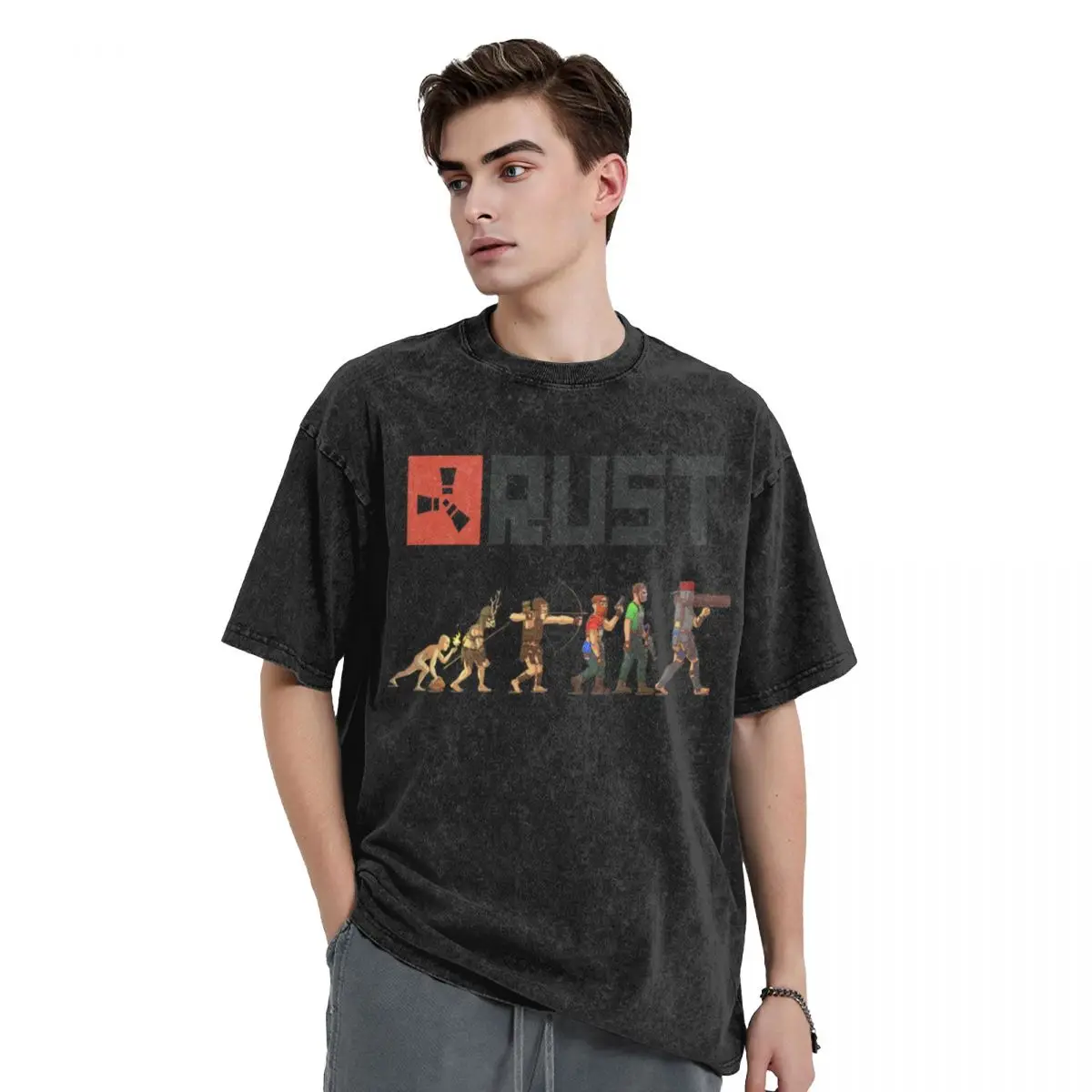 

Rust Evolution T-Shirt summer clothes vintage anime shirt man clothes anime stuff t shirts for men graphic