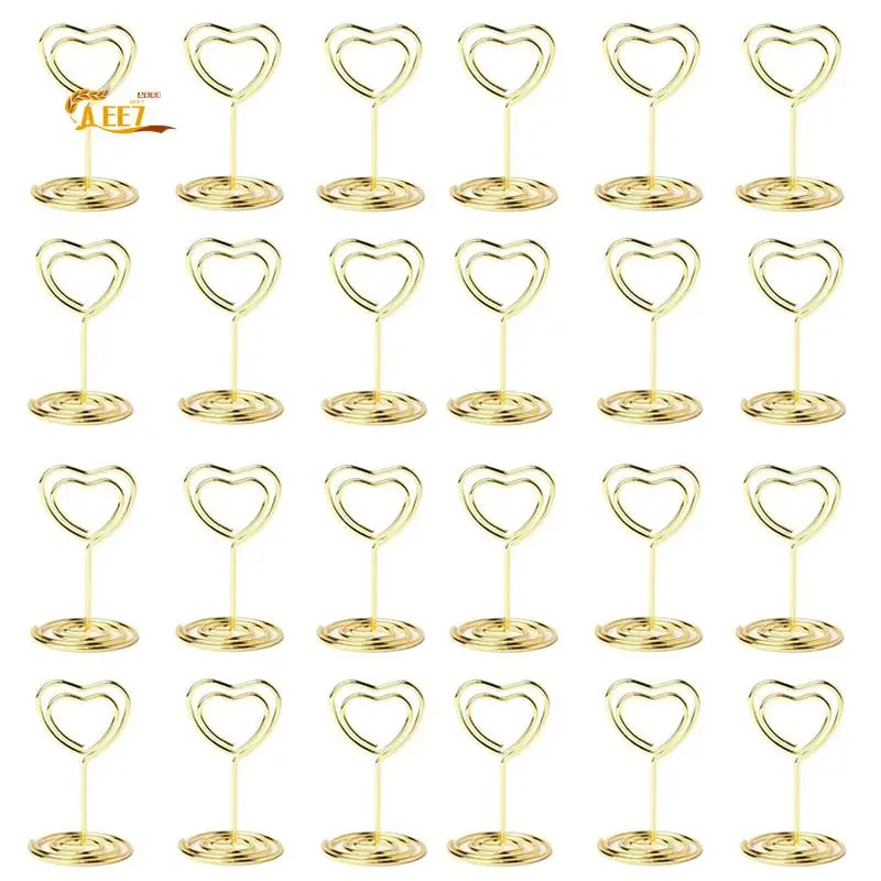 

AEE7-40PC Table Number Holders Place Card Holder Cards Stand Name Menu Clips Table Sign Holders For Party Gold