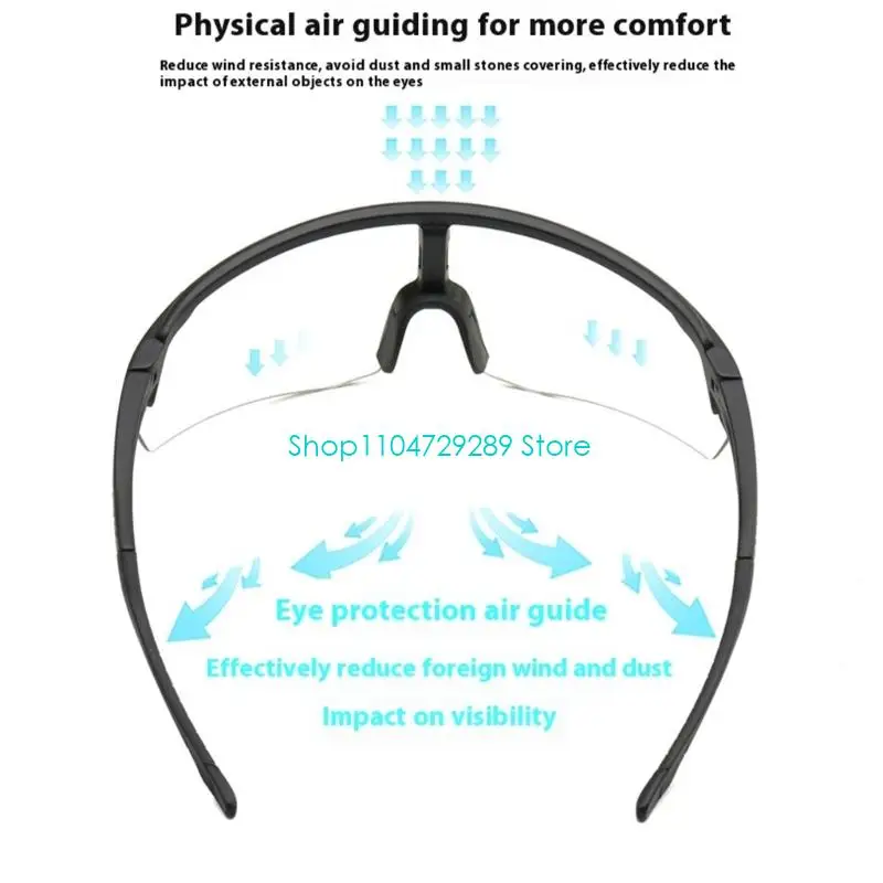 D8KE Auto Adjust Cycling Glasses Impact Resistant PC Lens Anti Fog Coating Unisex Adult Outdoor Sports Eyewear
