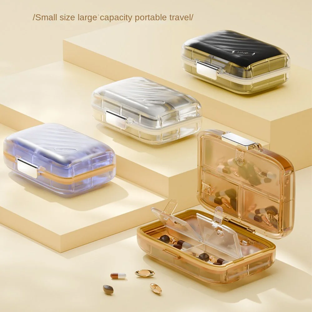 

with Cover 7Grids Pill Box Waterproof Food Grade Subpacking Pills Case Container Sealed Large Capacity Weekly Pill Case Home