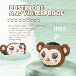 Mini Cute Bluetooth 5.2 Speaker Cartoon Monkey TWS Stereo Soundbar IP65 Waterproof Music Player Support TF Card Play Best Gifts