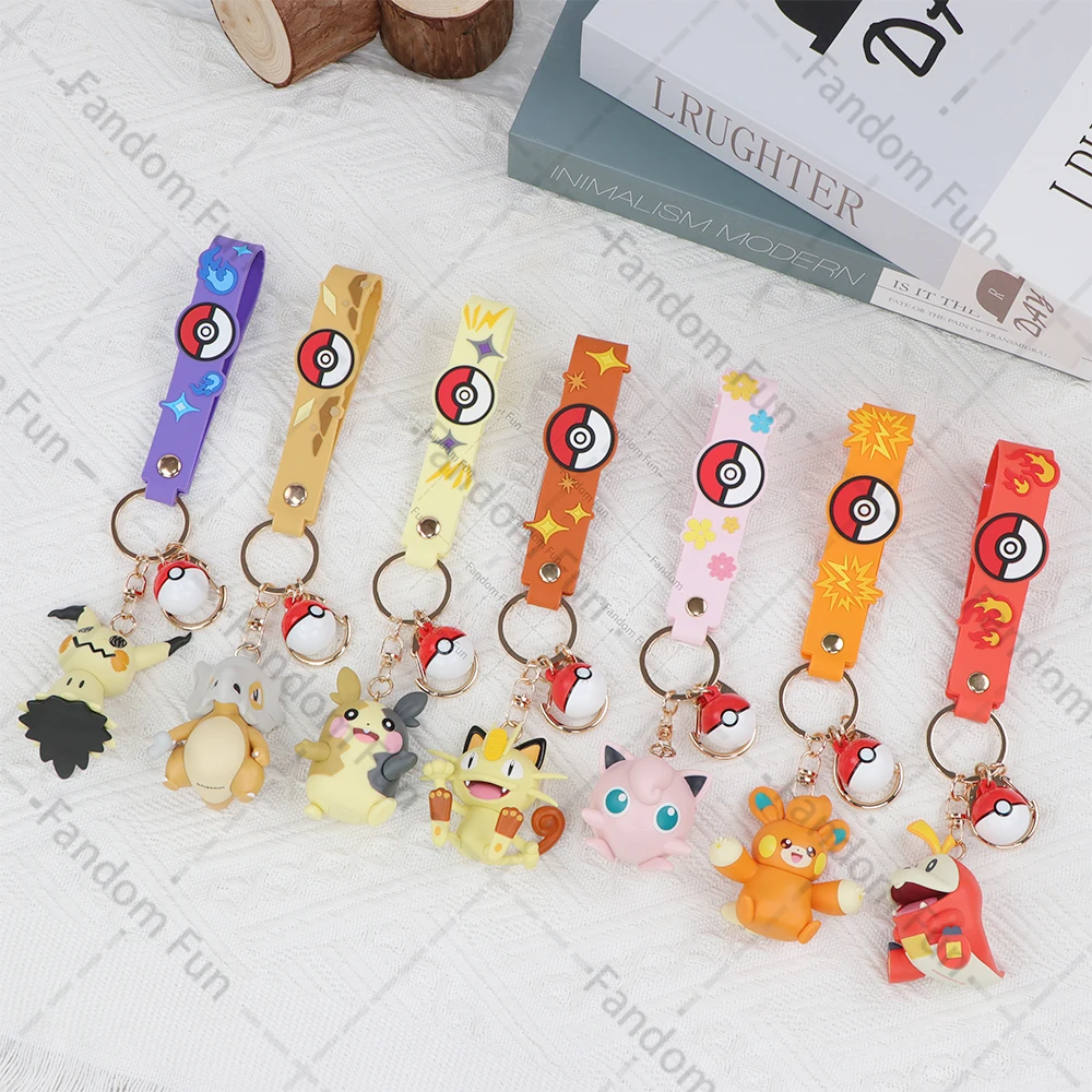 Figura pokemon chaveiro modelo sprigatito pikachu bulbasaur mimikyu gengar minun plusle bonito anime pingente ornamentos boneca presentes