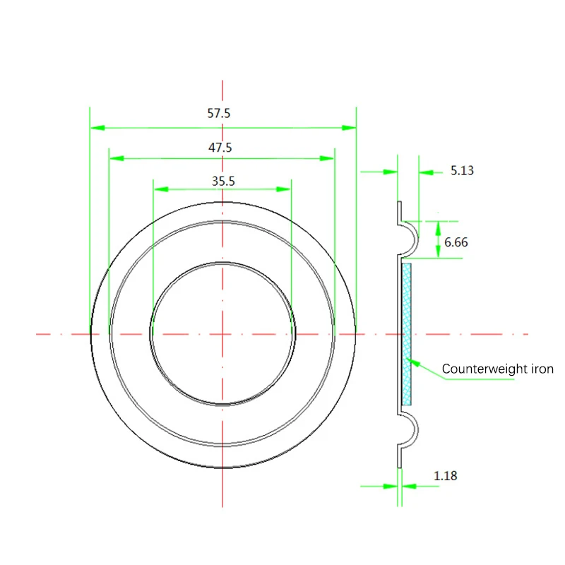 57mm Speaker Diaphragm Bass Radiators Subwoofer Accessories for DIY Home Theater Speaker Passive Radiator Replacement