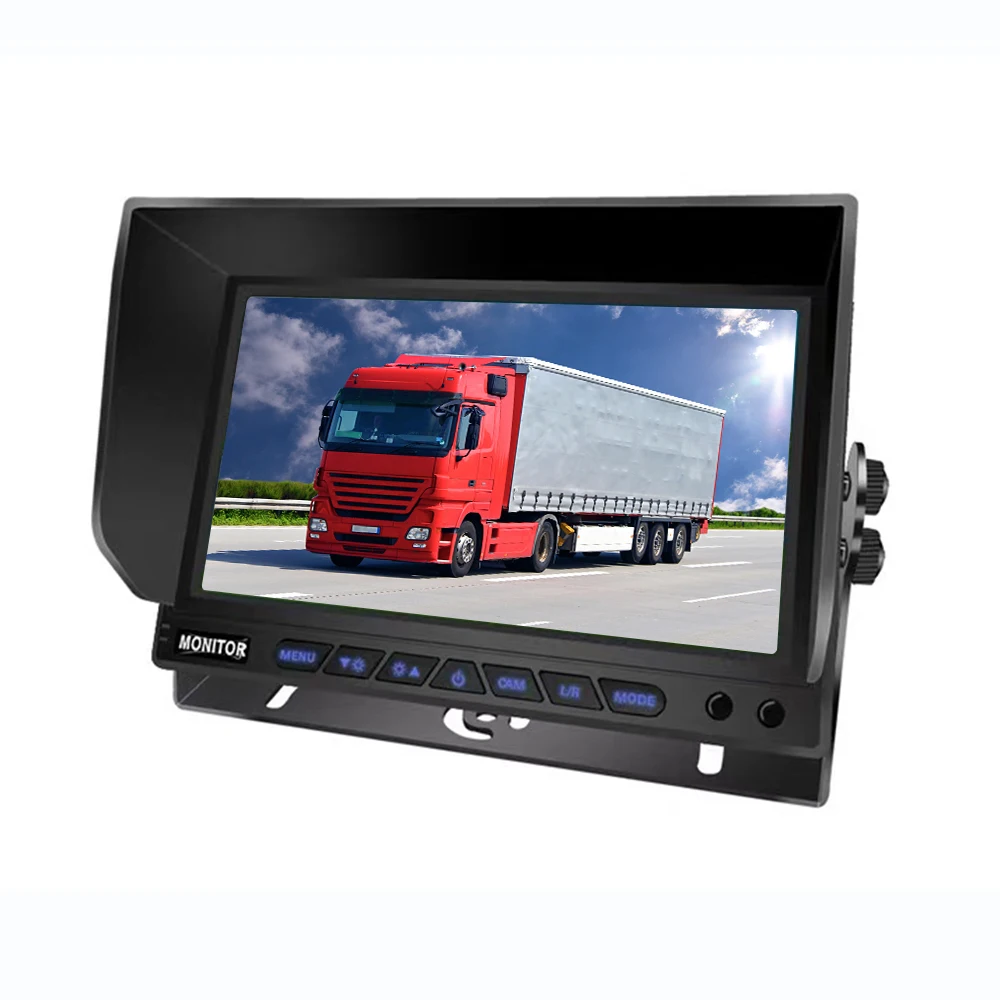 Display Manufacturer 2/4CH AHD High Temperature Resistant HD Car Lcd Display 7 Inch U-shaped Metal Bracket Reversing Monitor