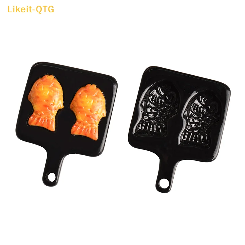 NUEVO 1 set Molde de Taiyaki en Miniatura para Casa de Muñecas, Artículos en Miniatura, Molde de Pescado Braseado, Accesorios de Cocina para Casa de Muñecas, Juguetes