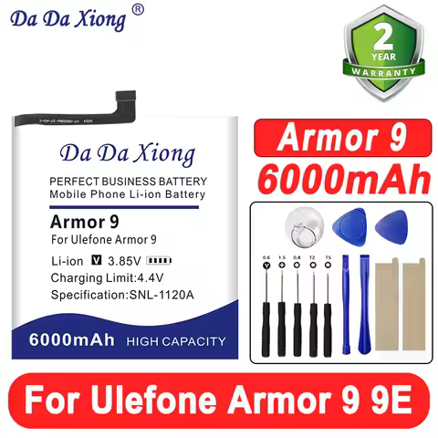 100% New battery for Ulefone armor 9 battery 6000mAh Long Standby Time for Ulefone armor 9E battery