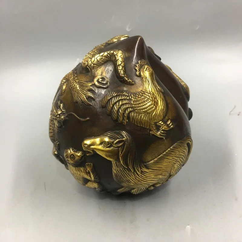 Zodiac Animals, Peach of Longevity, Creative Bronze Decorative Objects