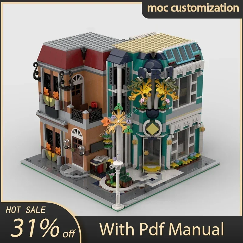 

2045PCS Birch Art Antique Corner Modular Creative Street View Model Building Block Architecture DIY Model presents MOC-10270