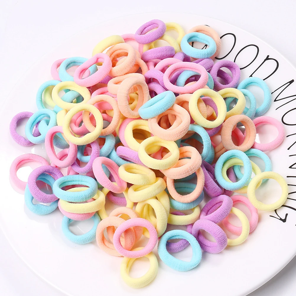 

100pcs Children Hair Ties Spiral Bands Rope Rings Ponytail Holders Durable Bright Everyday Accessories Hair Tools