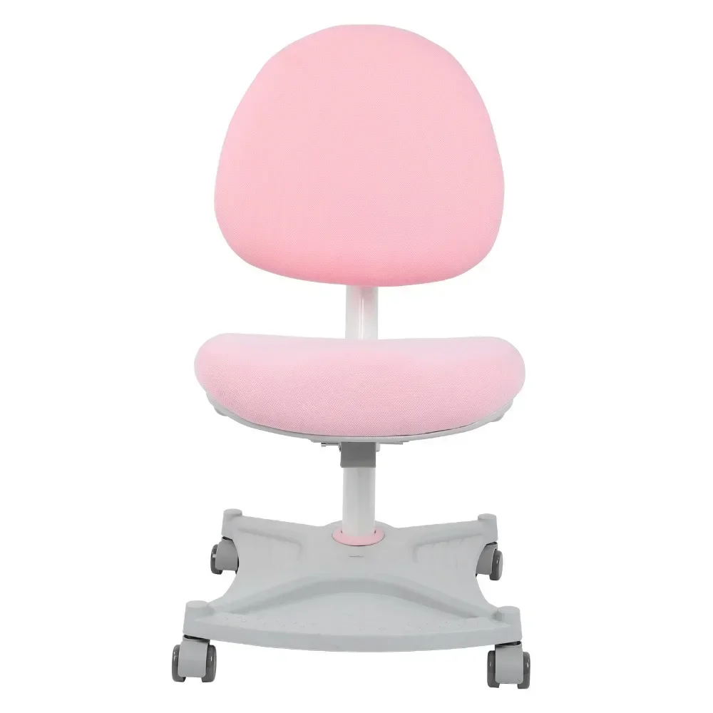 Silla de estudio para niños, asiento de altura ajustable con respaldo único, muebles escolares para el hogar, color rosa