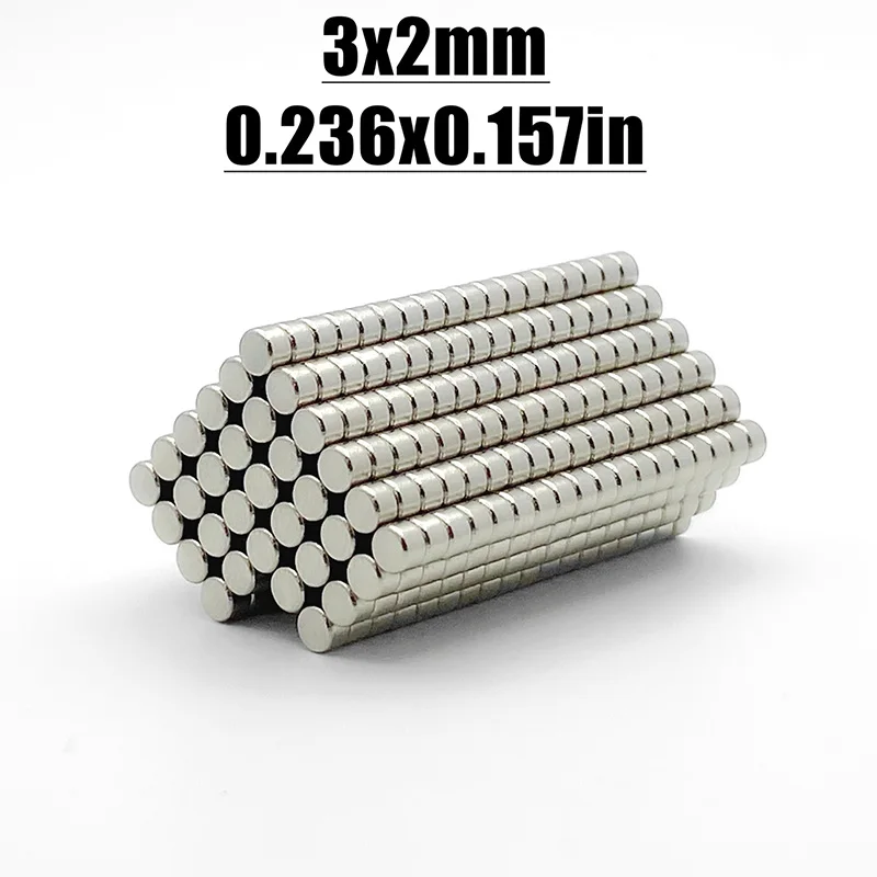 100/200/500/1000/2000/5000PCS 3x2 Minor Disc Search Magnet Small Round Magnets 3x2mm Neodymium Permanent Magnets Strong 3*2 mm