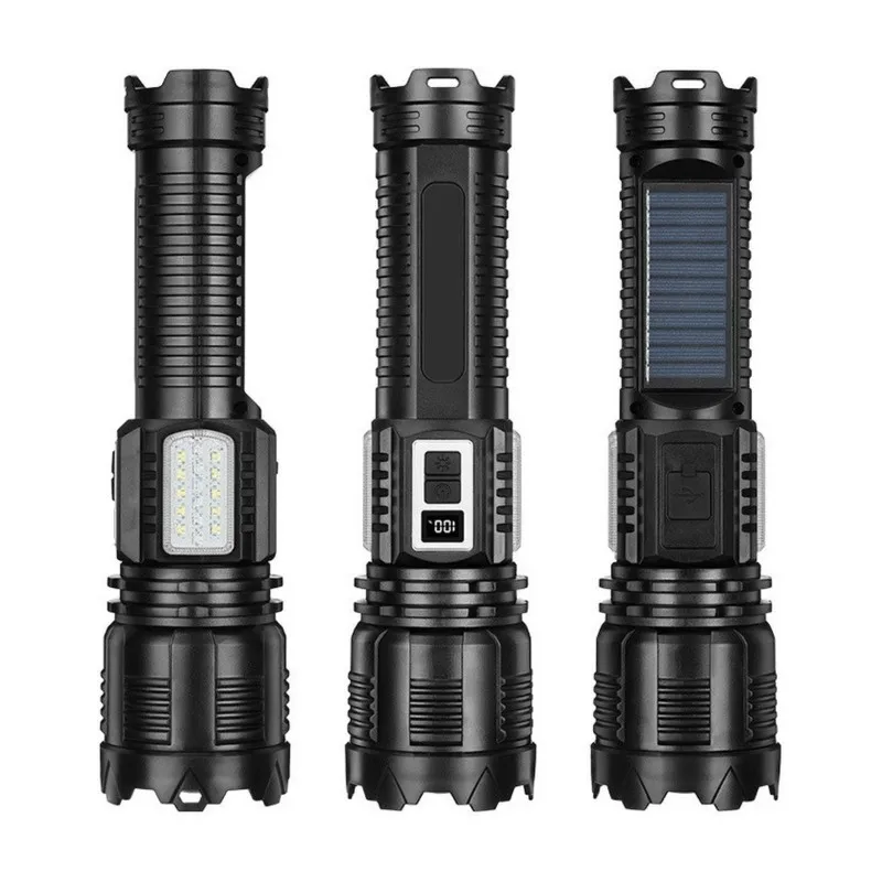[NEWA08R】 Solar-Powered LED Flashlight-COB Work Light Ultra-Bright, Long-Lasting Multi-Functionality For Outdoor Activities