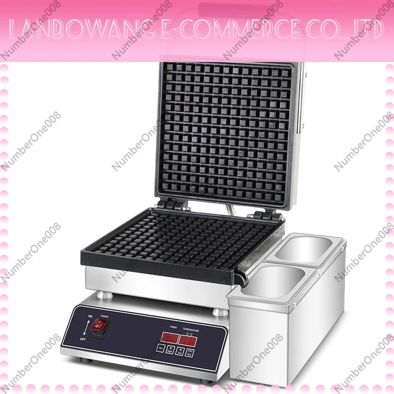 Digital Display Square Waffle Maker 4-slice Non-stick Waffle Iron Electric Belgian Waffle Machine for Snack Bar Cafe Restaurant