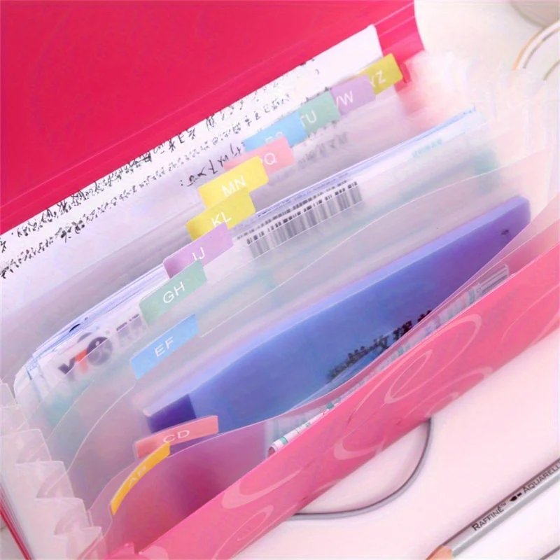 1 قطعة مجلد ملفات منظم محمول توسيع A6 كيس من البلاستيك حقيبة مستندات حامل بطاقة محفظة ملف تمديد مجلد للمدرسة #5