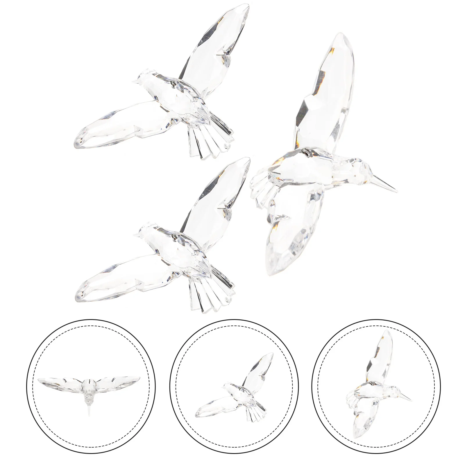 

3Pcs Transparent Acrylic Flying Birds Ceiling Hanging Decoration Bird Ornaments for Party Home Decor Ceiling Bird Decoration