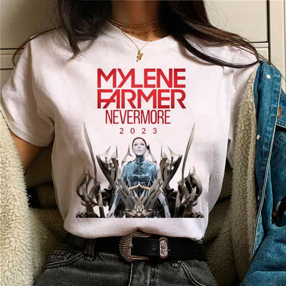 Mylene Farmer t-shirts women graphic anime Japanese t shirt female funny 2000s streetwear clothes