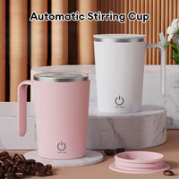 400ml Electric Mixing Cup Automatic Stirring Coffee Cup Stainless Steel Self Stirring Mug Rotating Magnetic Coffee Milk Mixer