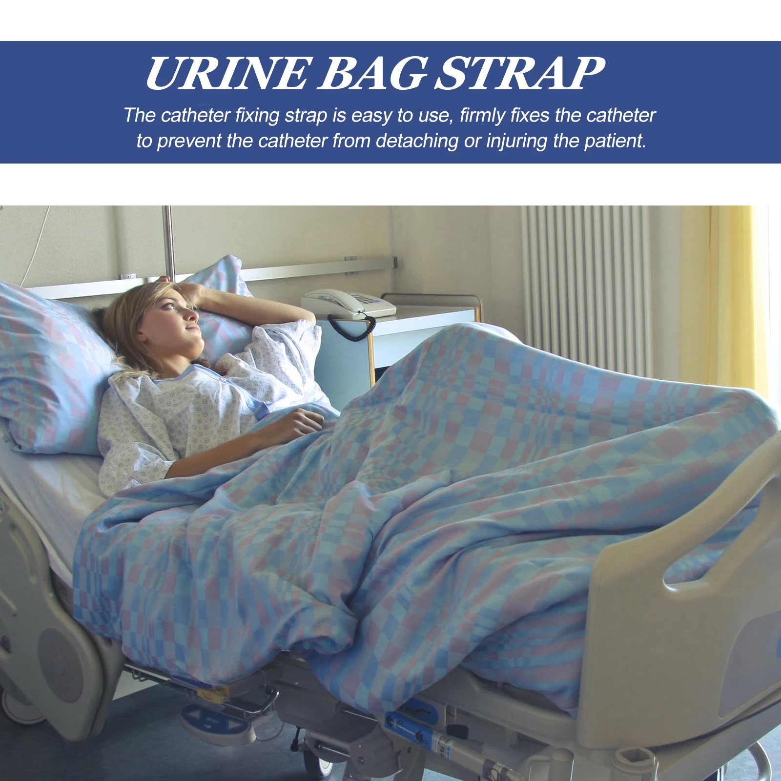 

2pcs Urine Bag Strap Fixed Band Catheter Holder Universal Fixation High Temperature Pressure Abrasion Firm Secure Easy Use