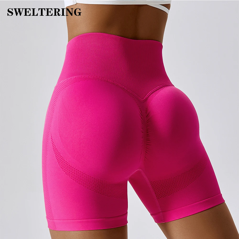 Seamless High Waist Shorts for Women Push Up Booty Workout Shorts Fitness Sports Short Gym Clothing Running Yoga Shorts