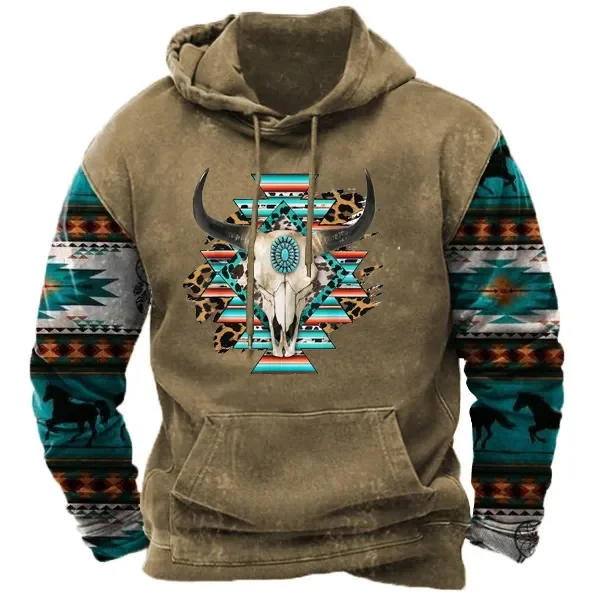 Sudadera con capucha de manga larga para hombre, ropa informal holgada con estampado de animales raglán, estilo de diseñador de marca MC11