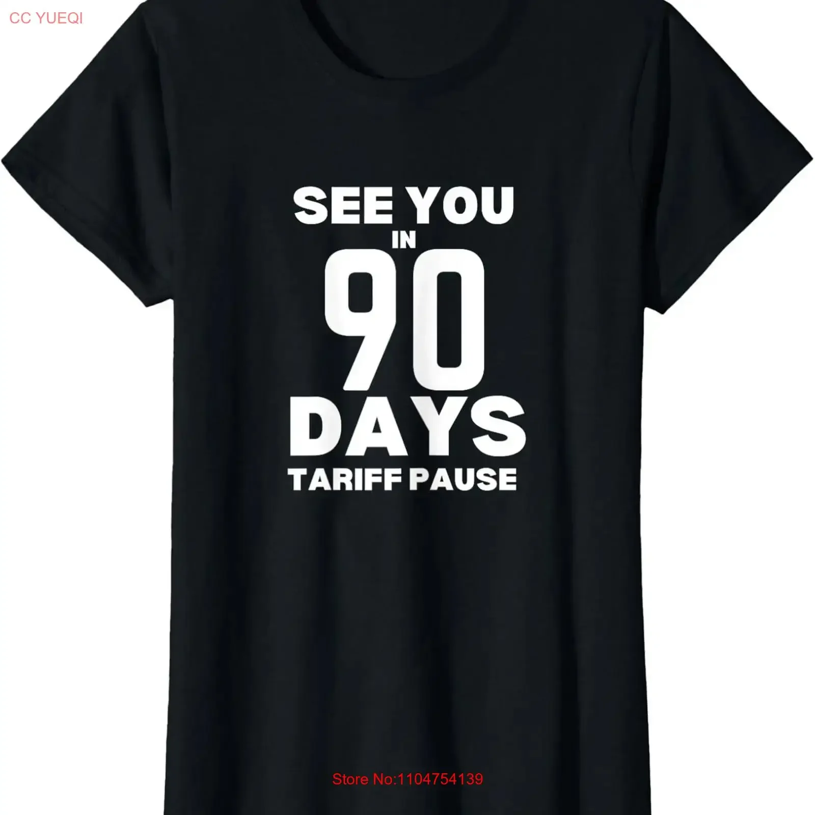 Funny Tariff Pause Announcement 90 Day Protest Ladies' Crewneck T Shirt vintage Washed Top For Everyday Wear Stylish Versatile