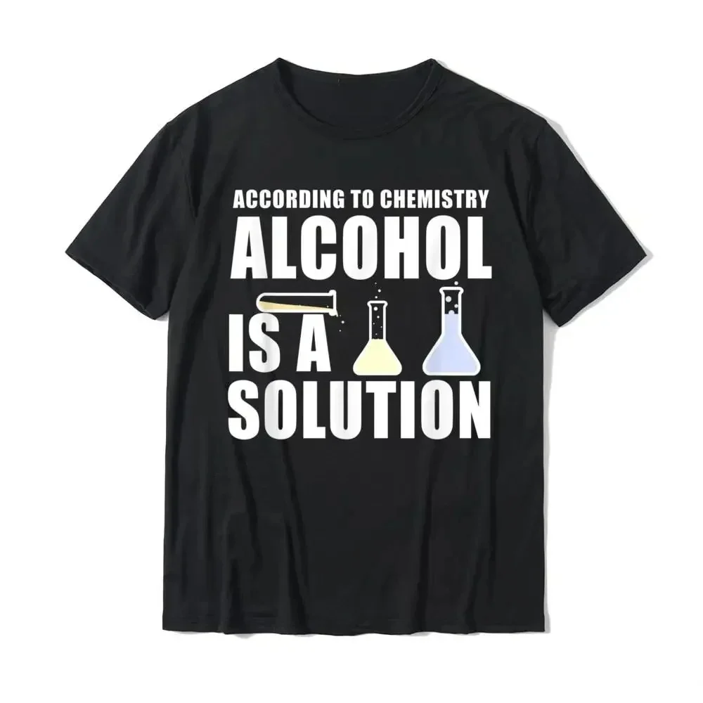 Fun chemistry Nerd Science Alcohol Solution printed T-shirt Casual pop fashion short sleeve crew neck top unisex outfit