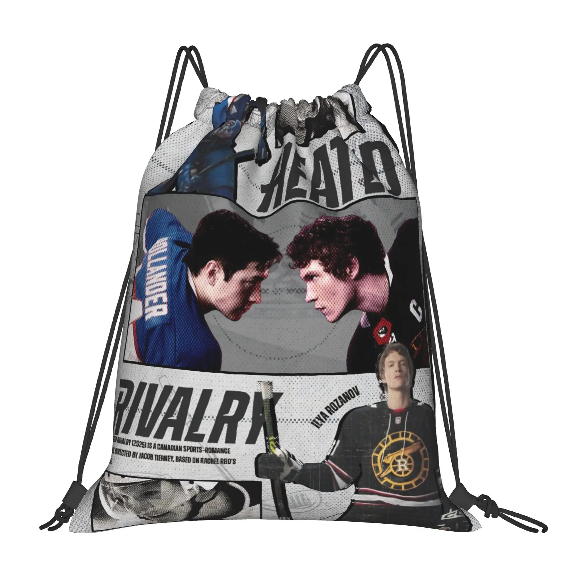 

Heated Rivalry Drawstring Backpack Sports Gym Bag Water Resistant String Sackpack for Running