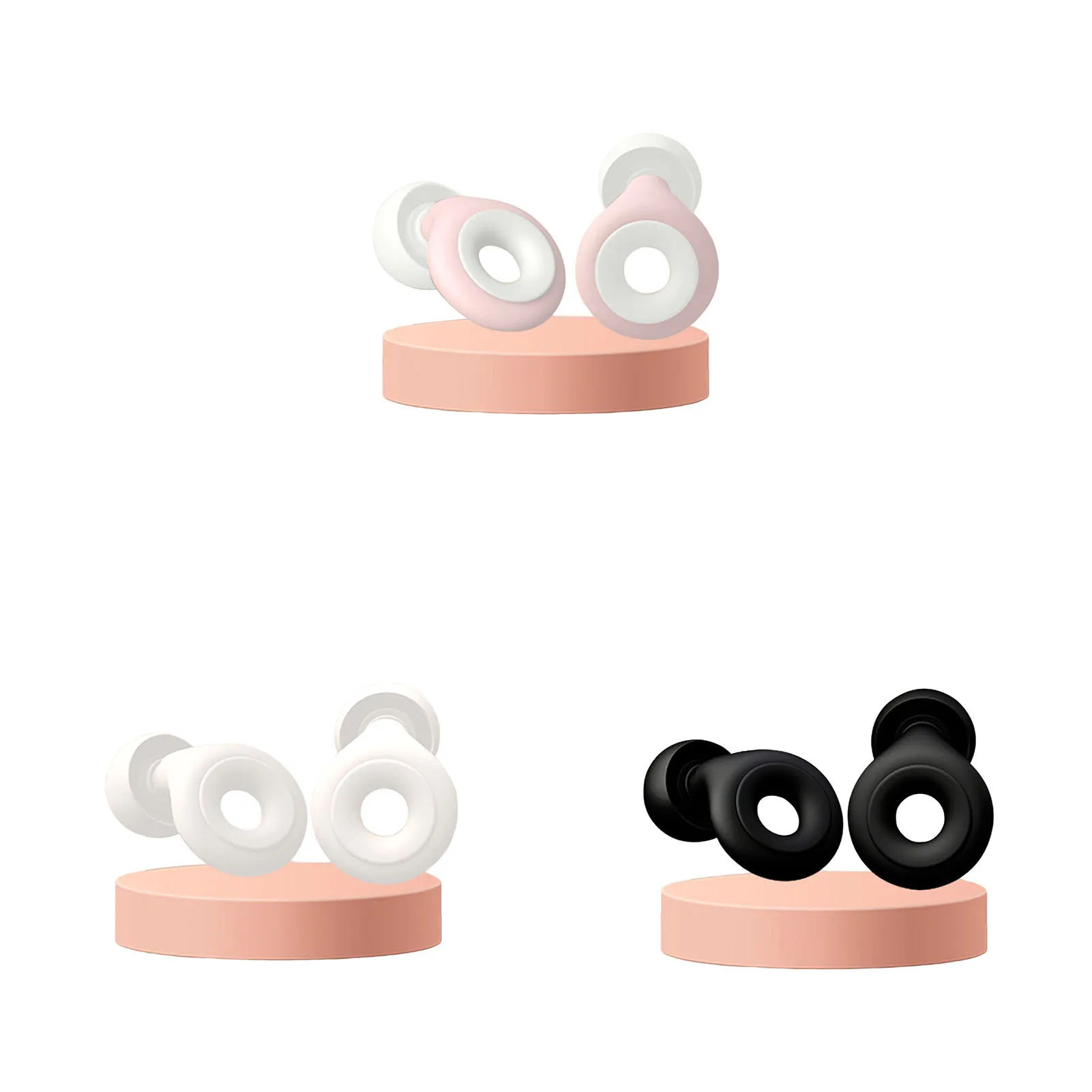 Ergonomic Soundproof Sleep Earplugs Flexible Silicone High Fidelity Hearing Protection for Noise Sensitivity & Flights