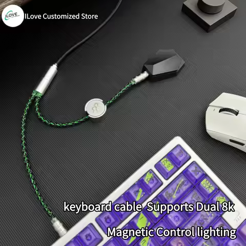 Magnetic Control lighting Supports Dual 8k 1-to-2 TYPE-C magnetic axis keyboard cable mechanical keyboard cable USB - TYPE C