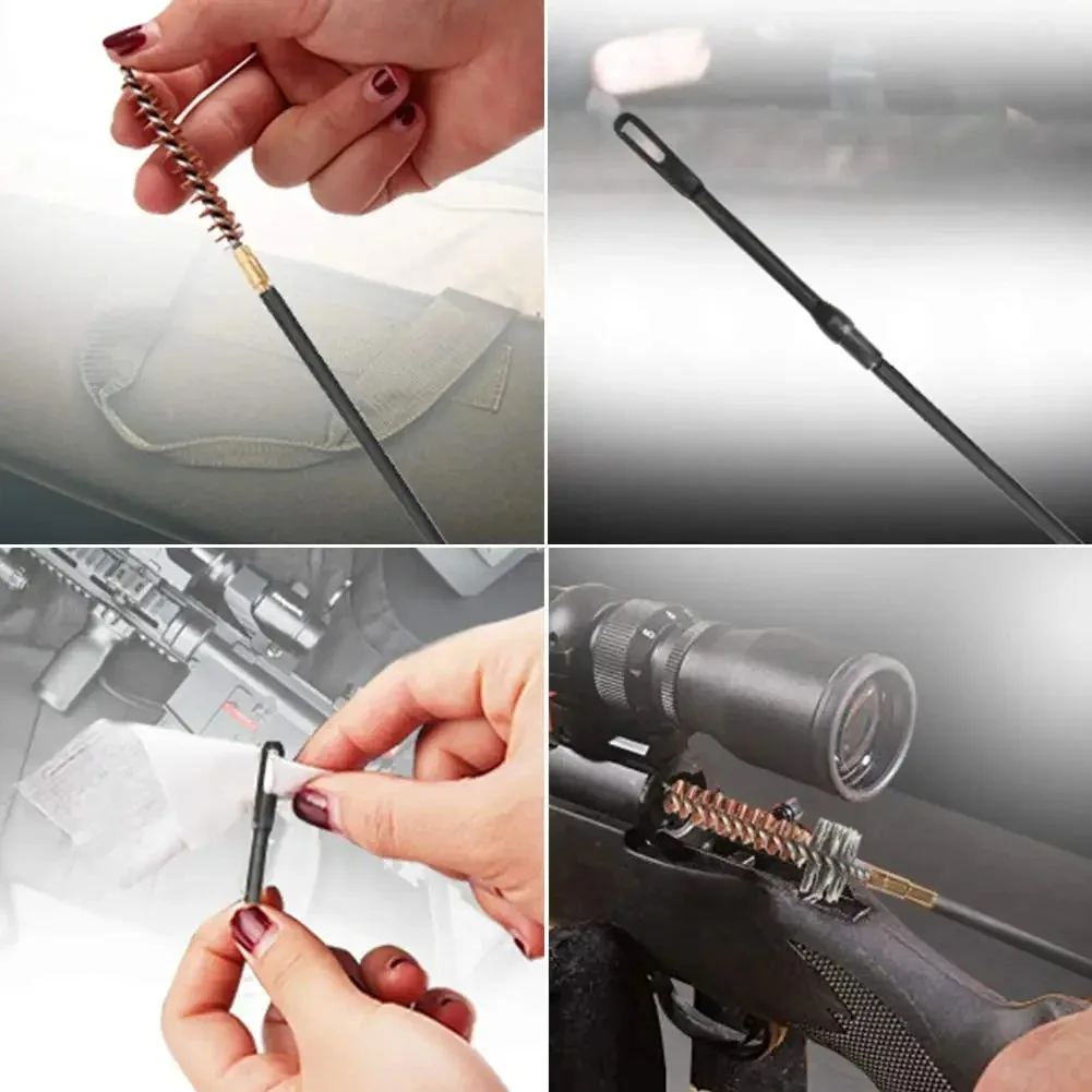 60개/세트 AR15 M16 M4 총 브러쉬 청소 키트 에어소프트 권총 클리너 5.56mm .223 22LR.22 전술 소총 샷건 총 브러쉬 키트