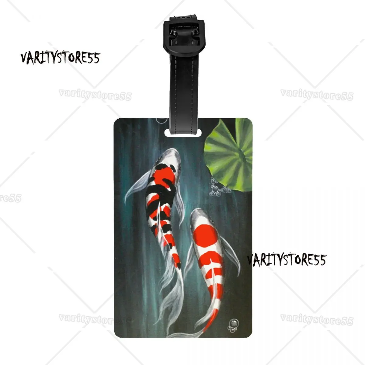 Original Koi Creek Art Luggage Tags Custom Animal Lucky Carp Fish Baggage Tags Privacy Cover ID Label