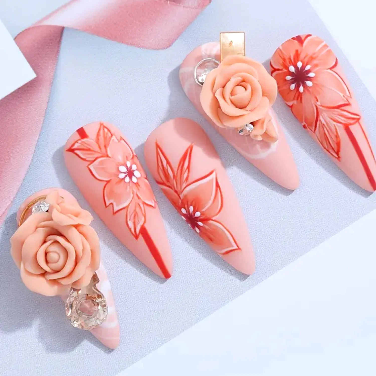 Nail Art Accessories Carving Gel Supplies 3D 4D Model Carved MudPlasticine UV Gel DIY Nails Painting Removable 3D Embossment Gel