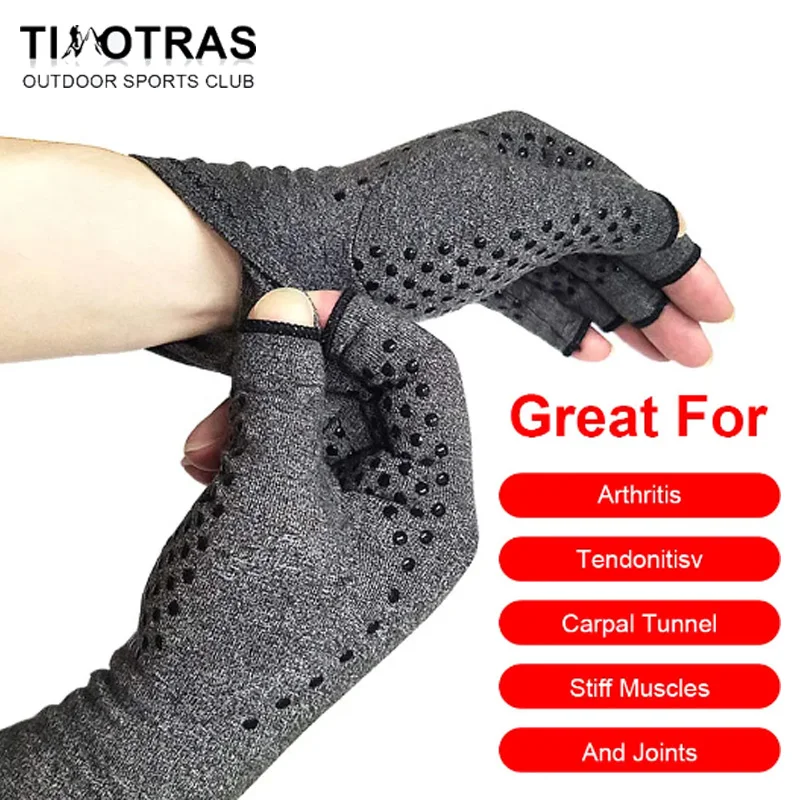 1 Pair Compression Arthritis Gloves Wrist Support Joint Pain Relief Hand Brace Women Men Therapy Wristband Compression Gloves