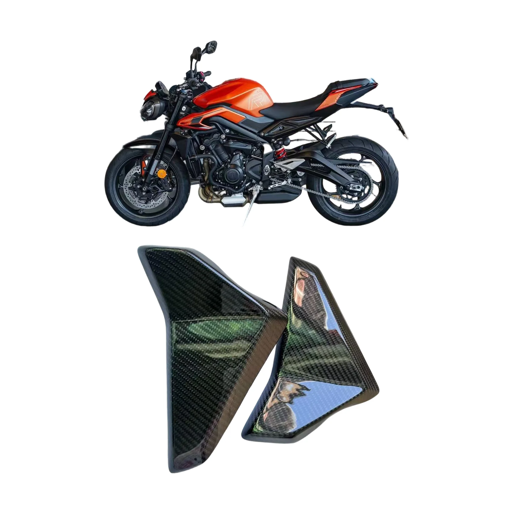

Nuovo per Triumph Street Triple 765 S/R/RS In Fibra di Carbonio Accessori Moto Radiatore Esterno Coperture pannelli laterali