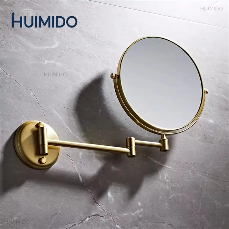 Brushed Gold Bathroom 8 inch Dressing  3X/1X Magnifying Mirror Folding Gold Makeup Mirror Cosmetic Lady Gift