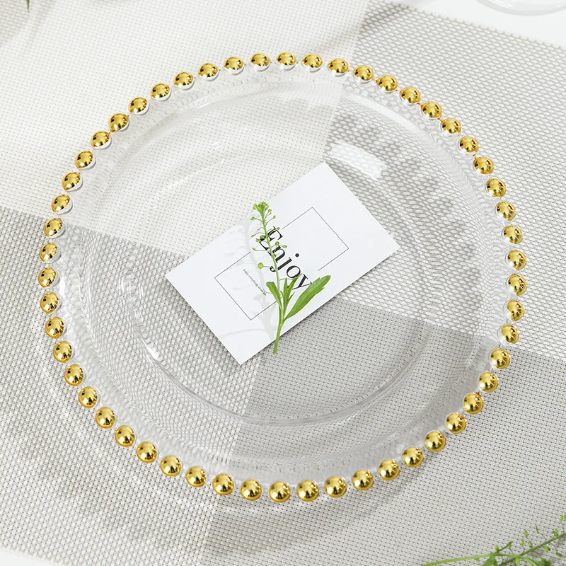 100 Stück Dekorative Teller aus Kunststoff, Gold-Silber, Servierplatten für Hochzeiten, Tischdekoration, 13 Zoll – Detail 4