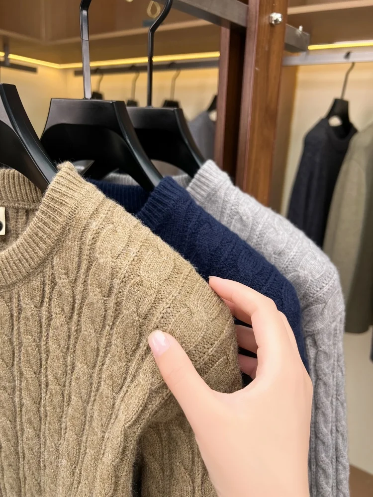 Designer Marken Pullover Männer Winter Neue Trend Streifen Design Boutique Welpen Stickerei Freizeit Komfort Warm Halten Rund Stricken Sweater – Detail 14