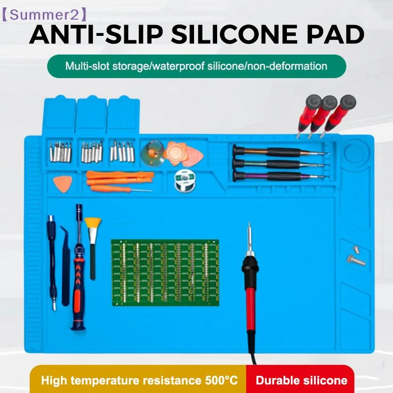 Magnetic Heat Insulation Silicone Mat Repair  Soldering Mat Phone Repair Mat Anti-Static Silicone Heat-Resistant Table Mat〔Sum2〕