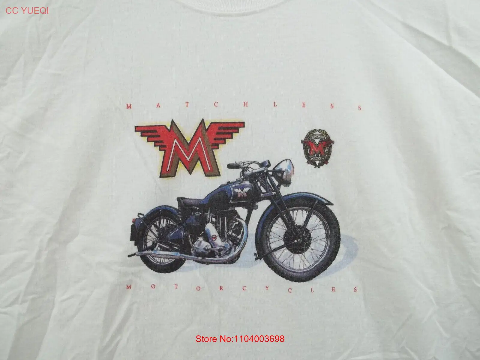 MATCHLESS MOTORCYCLES MENS WHITE GRAPHIC T SHIRT SIZE 4XL EUC!