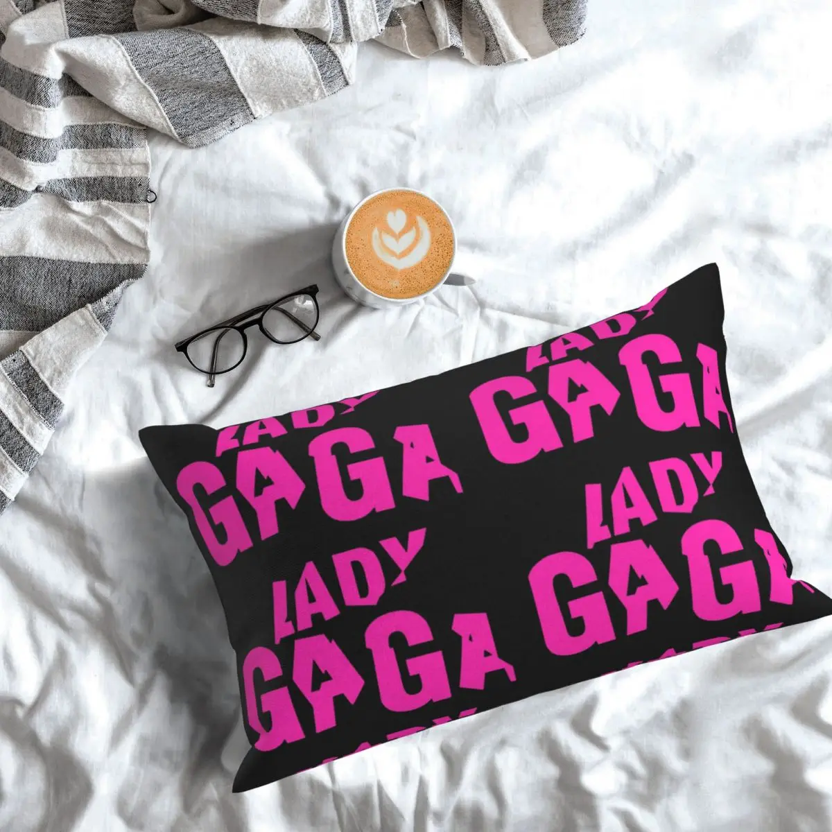 Lady Gaga Mayhem Album Logo Rectangle Pillowcase Cushion Cover Decorative Bedroom Bed Home Comfort Throw Pillow