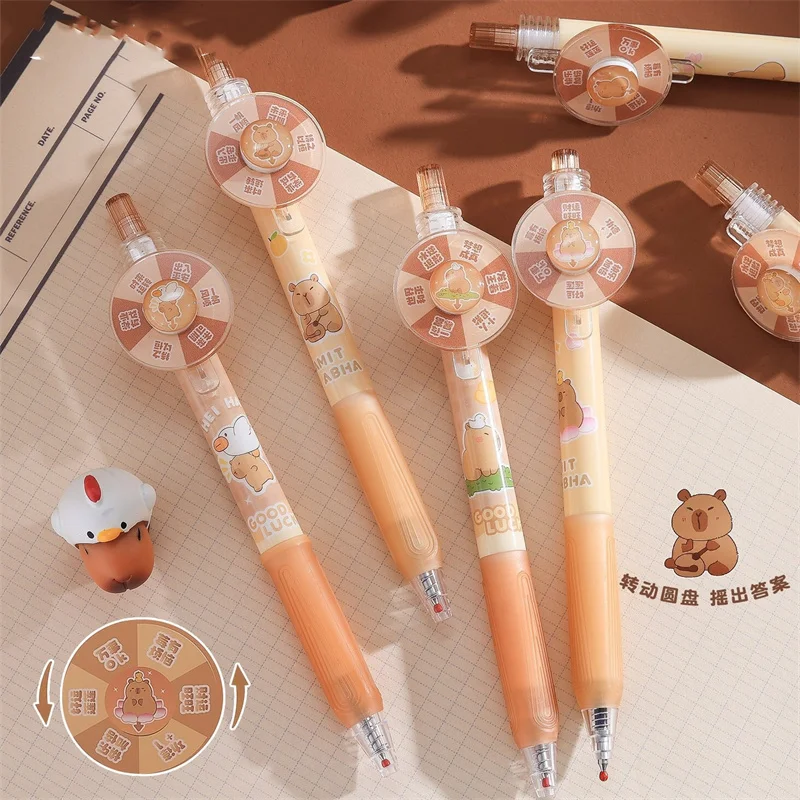 36pcs/lot Creative Capybara Press Gel Pen Cute 0.5mm Black Ink Signature Pens Stationery Gift School Writing Supplies