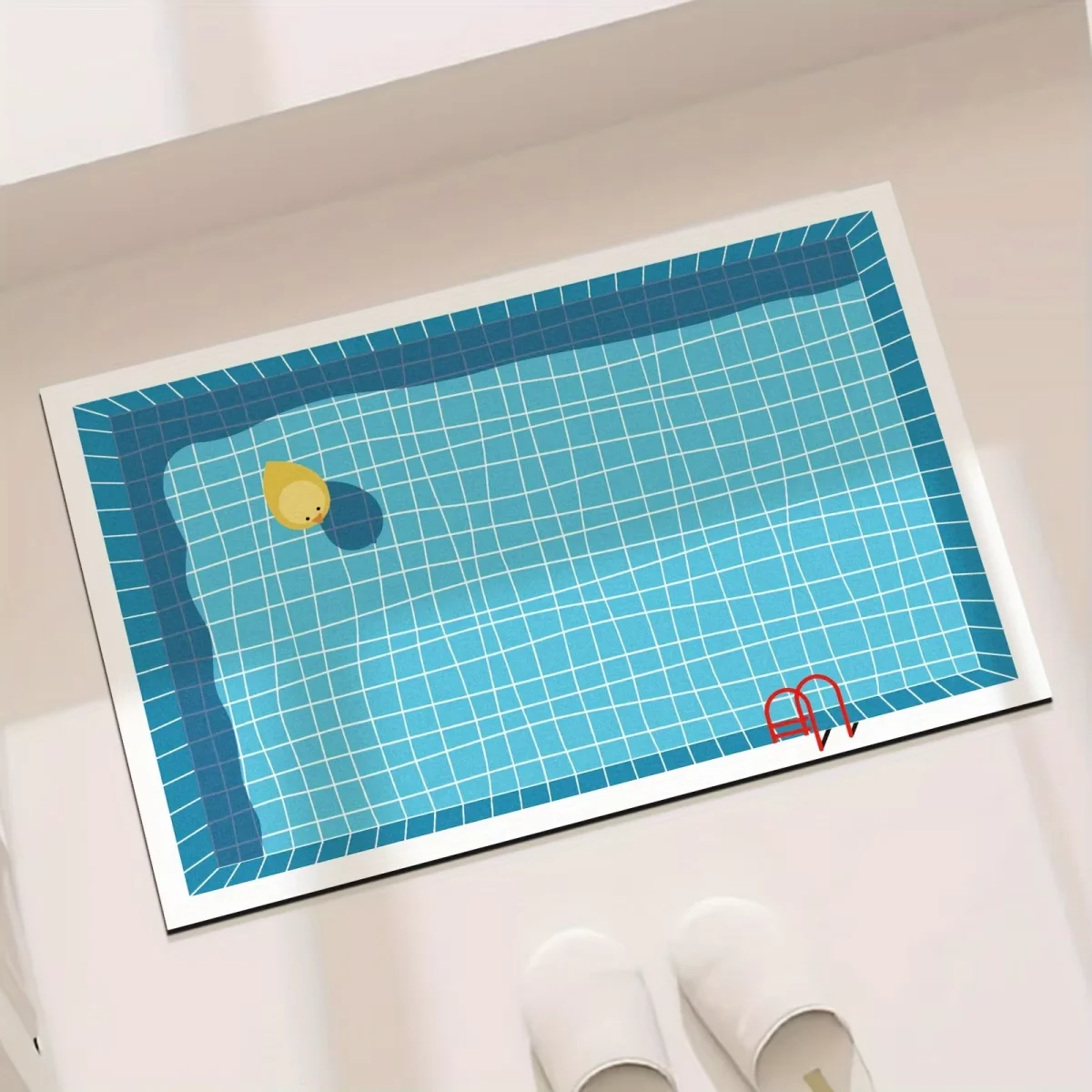 Tappetino da bagno in fango di diatomee, tappetino quadrato assorbente con fondo in gomma, tappetino antiscivolo per bagno, ideale per il WC, l’ingresso e l’area di passaggio.