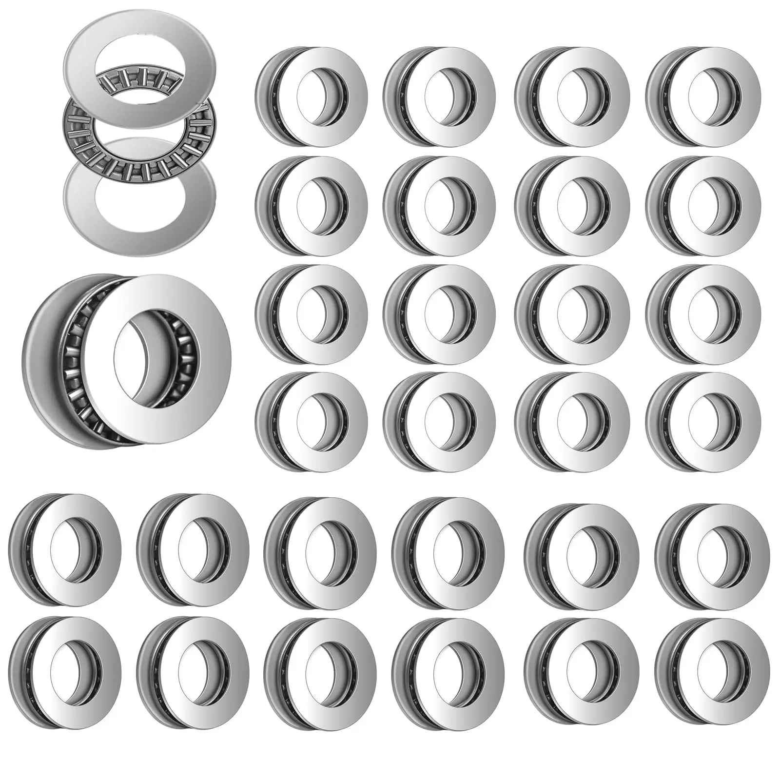 30 Sets 3-in-1 AXK0619- AXK1730+2AS Thrust Needle Flat Roller Bearings With Two Washers Thrust Bearings Thrust Ball Bearing