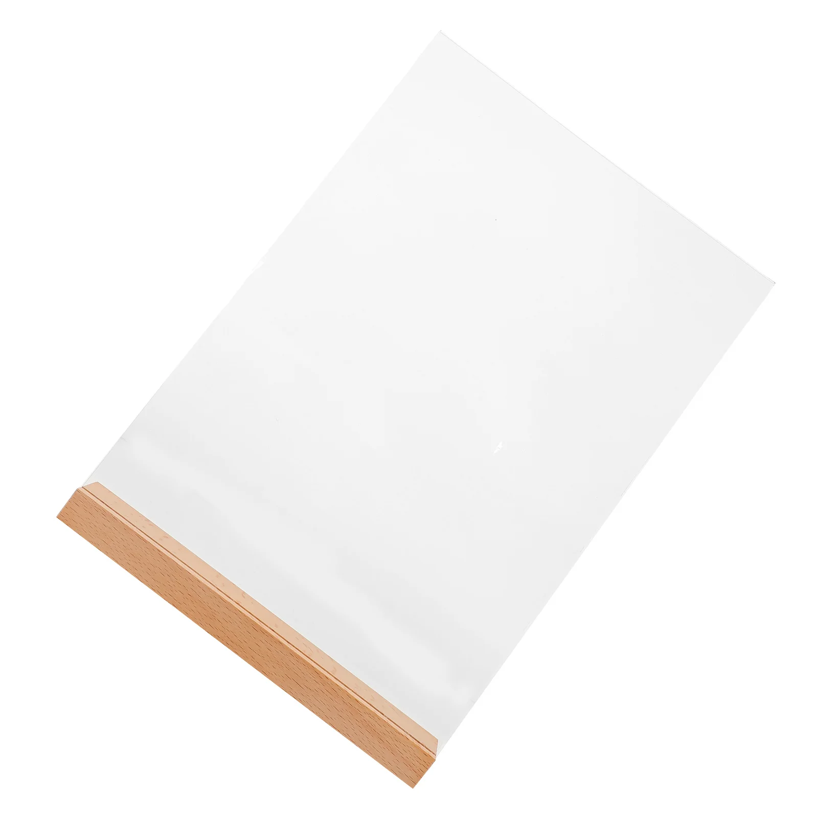Acrylic Display Stand Table Sign Menu Frame Holder Signs Shelf Wood Small with Base