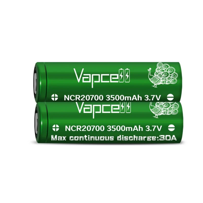 بطارية Vapcell NCR20700 الأصلية 3500mAh 30A 20700 قدرة طاقة عالية 3.7 فولت أفضل 2070C خلية ليثيوم أيون قابلة لإعادة الشحن 20700