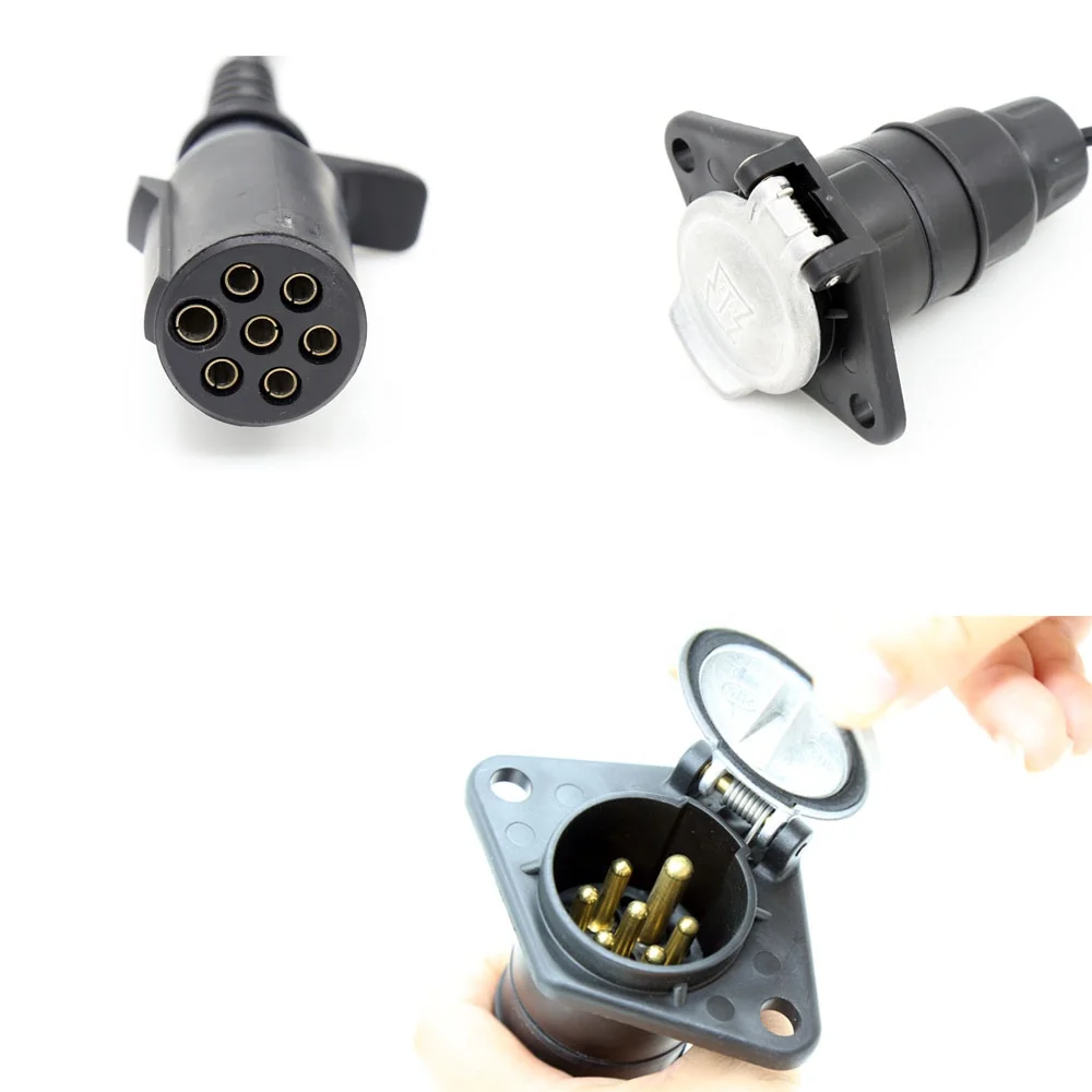 2 Channel Truck Trailers Cable 0.4m*4m*0.4m 7pin Plastic Connector Cable For Truck/lorry/caravan Rear View Camera System