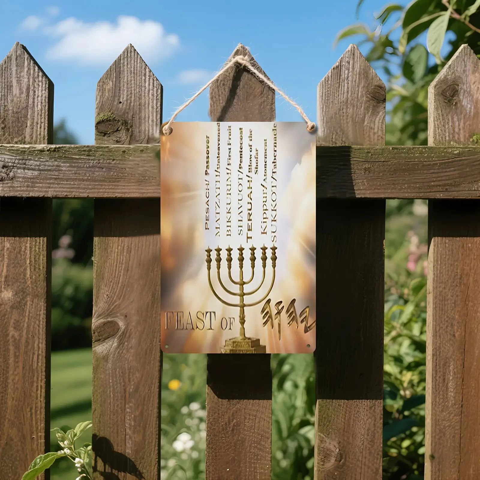 CIFBUYHebrew Star of David Aluminum Wall Art 8x8 Inch Waterproof Metal Sign for Living Room Home Decor view 6